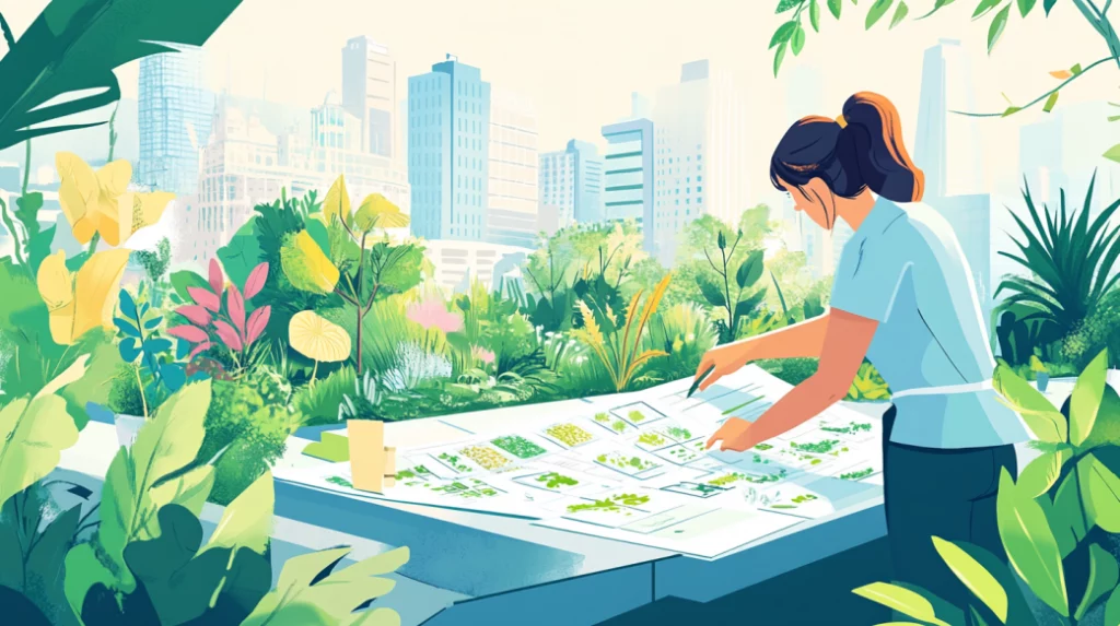 rooftop garden layout design
